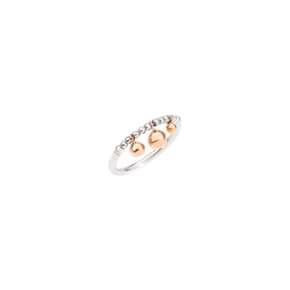 Anello Bollicine Argento e Oro Rosa