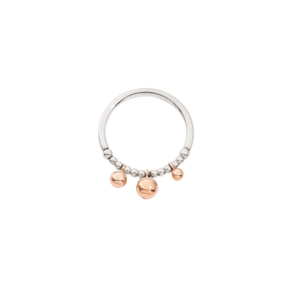 Anello Bollicine Argento e Oro Rosa