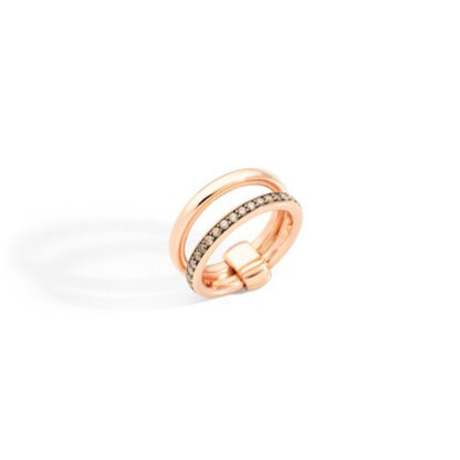 Iconica Band Ring in Rose Gold and Brown Diamonds