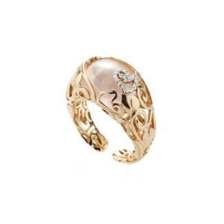 Diamour Ring in Rose Gold and Rose Quartz