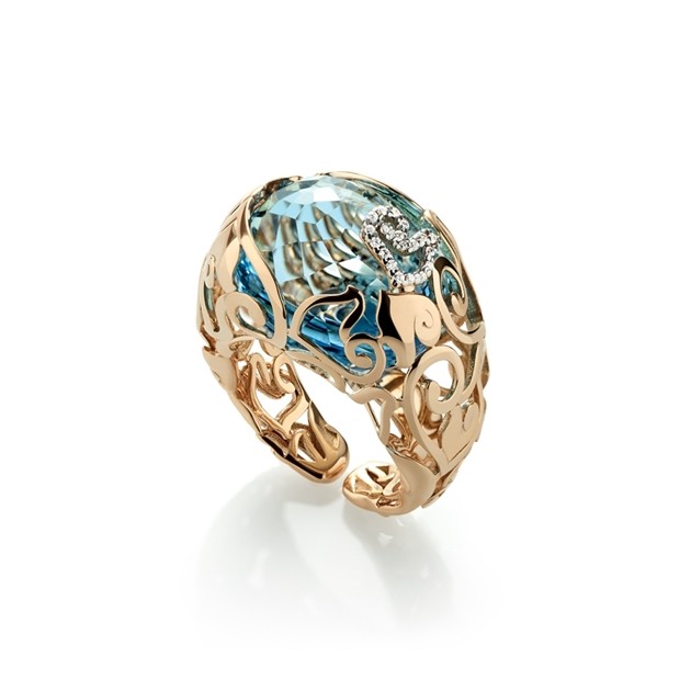 Diamour Ring in Rose Gold and Topaz