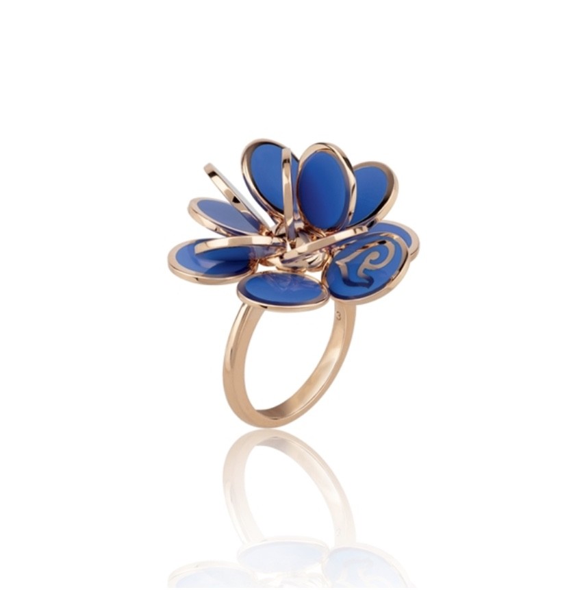 Pailettes Ring in Rose Gold and Blue