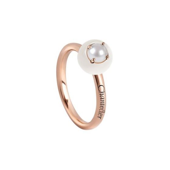 Bon Bon Ring in Rose Gold and White Coral