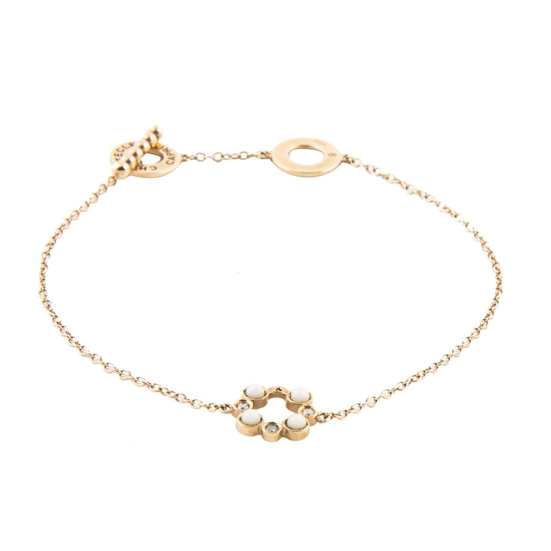 Capri 1947 Bracelet in White Gold and Coral