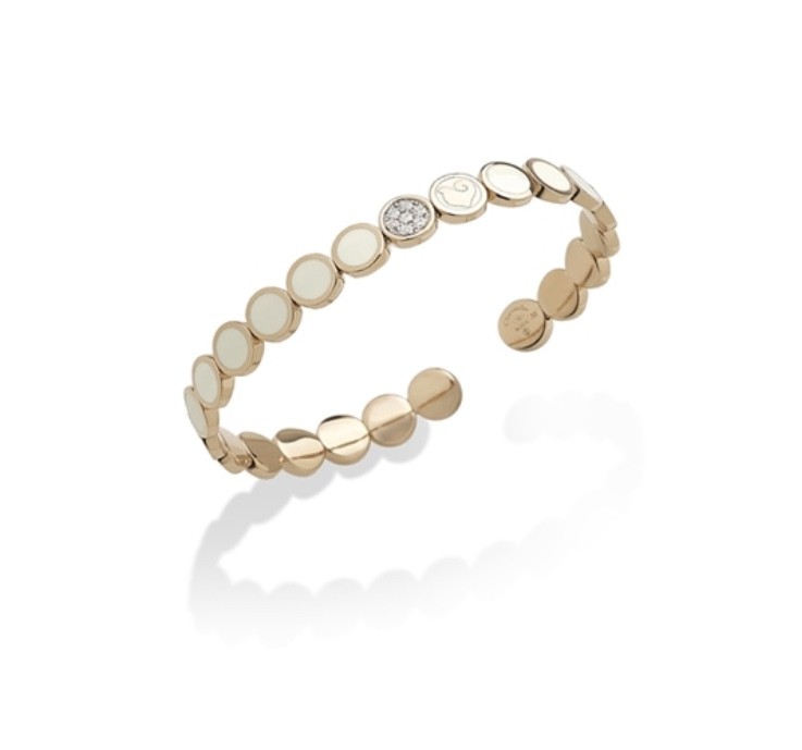 Paillettes Bracelet in White with Diamonds