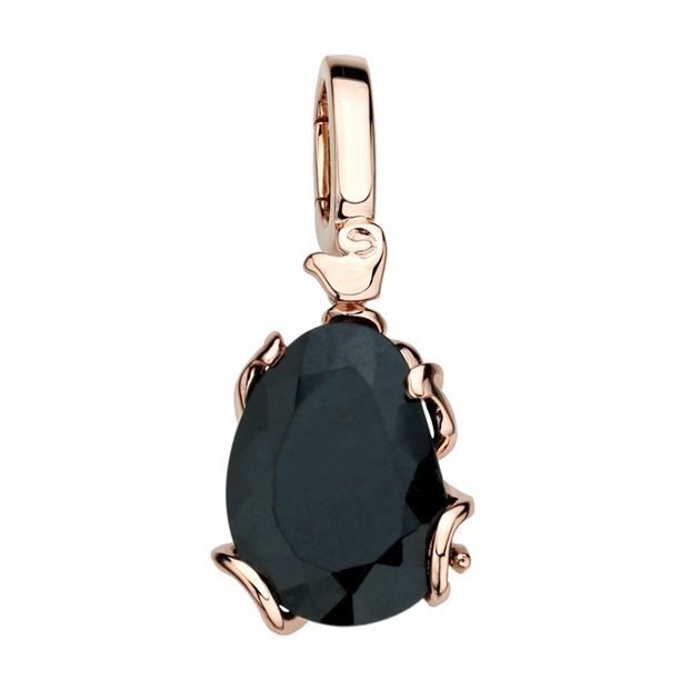 Large Joyful Charm in Rose Gold and Black Jade