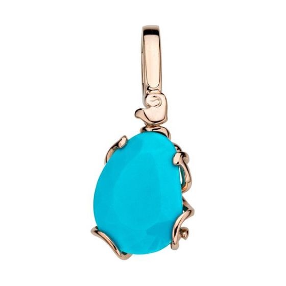 Small Joyful Charm in Rose Gold and Turquoise