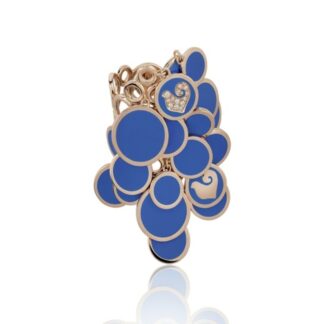 Pailettes Waterfall Ring in Rose Gold and Blue