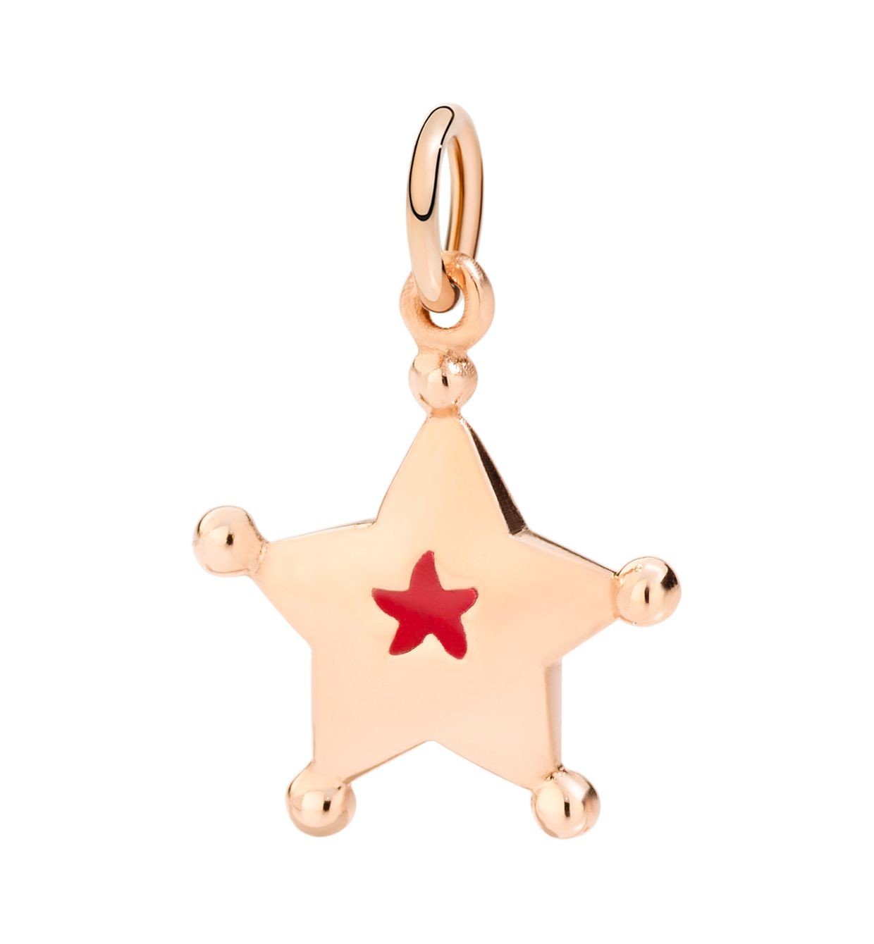 Stellina Charm in Rose Gold with Red Enamel