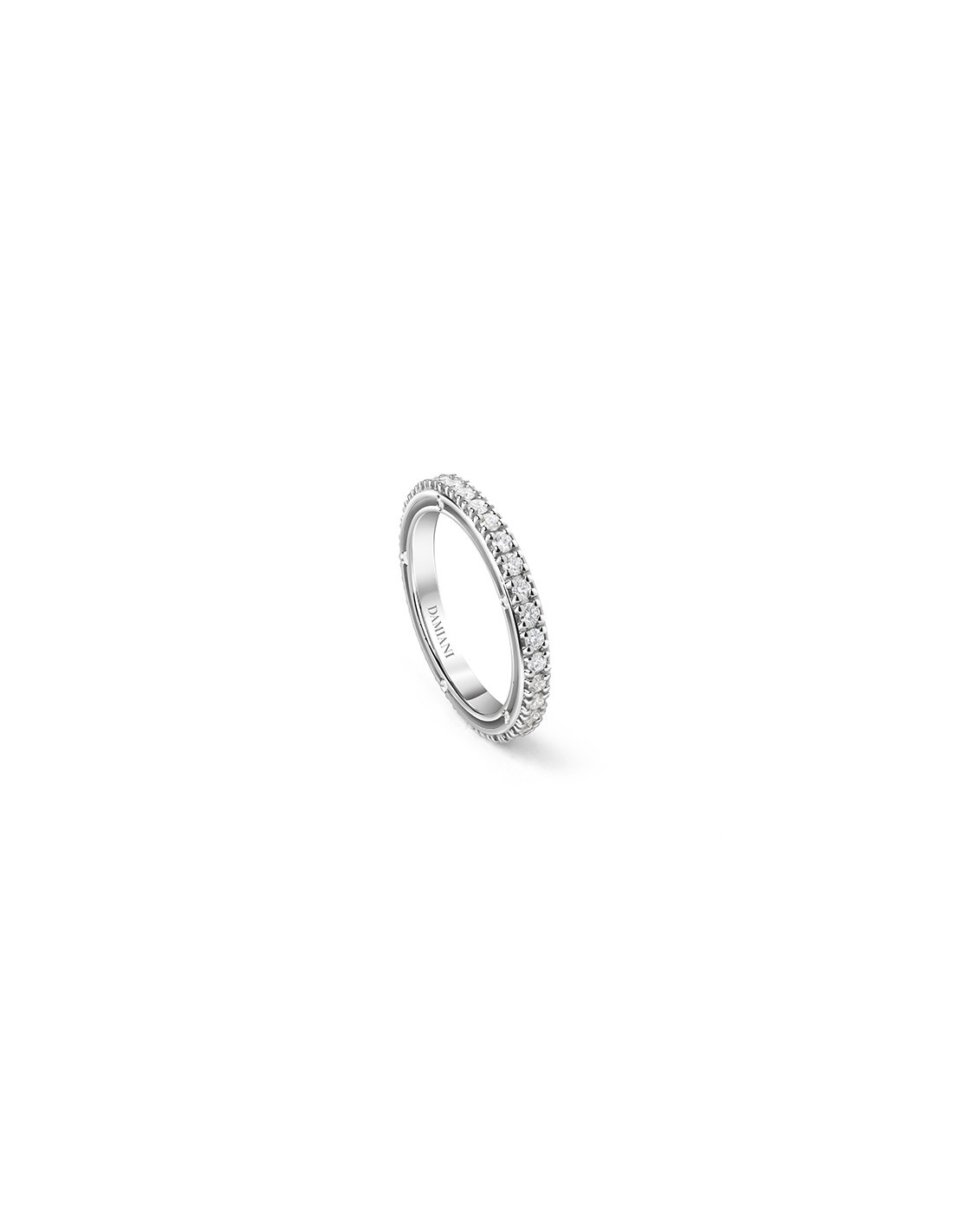 D.Side Eterne' Ring in White Gold and Diamonds