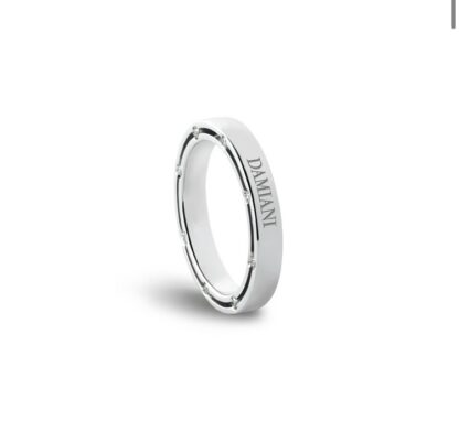 D.Side Wedding Ring in White Gold and Diamonds 3.30 mm