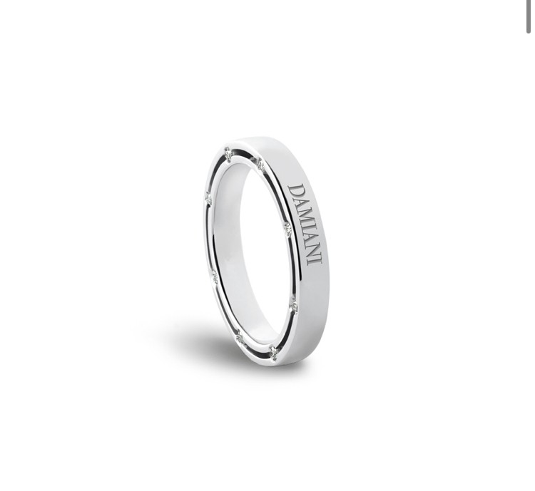 D.Side Wedding Ring in White Gold and Diamonds 3.30 mm