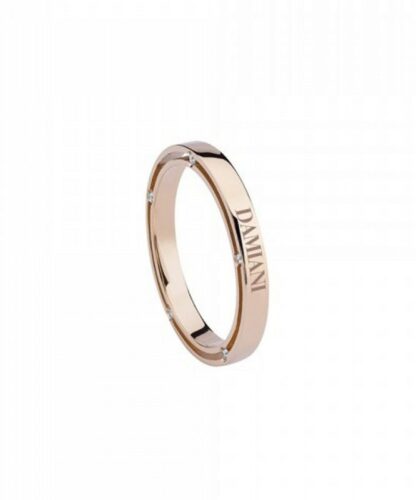D.Side Wedding Ring in Rose Gold and Diamonds 3.30 mm