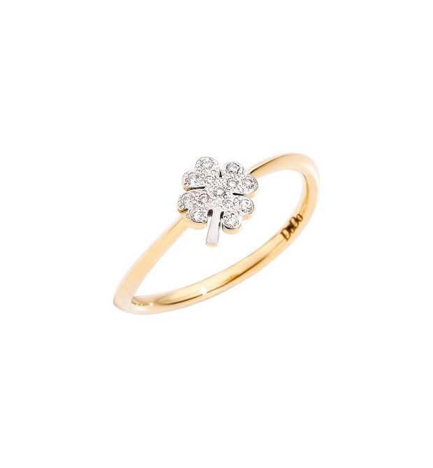 Clover Ring in Yellow Gold and Diamonds