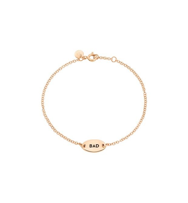Good/Bad Tag Bracelet in Rose Gold