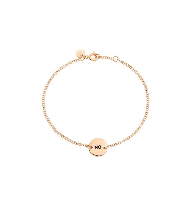 Yes/No Tag Bracelet in Rose Gold