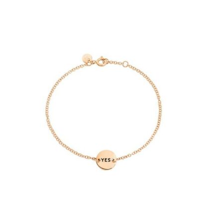 Yes/No Tag Bracelet in Rose Gold
