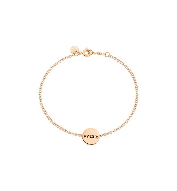 Yes/No Tag Bracelet in Rose Gold