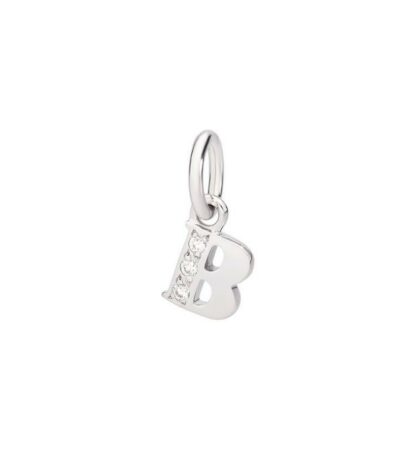 Letter "B" Charm in White Gold and Diamonds