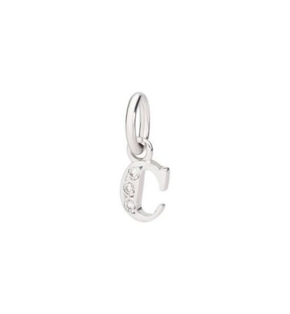 Letter "C" Charm in White Gold and Diamonds