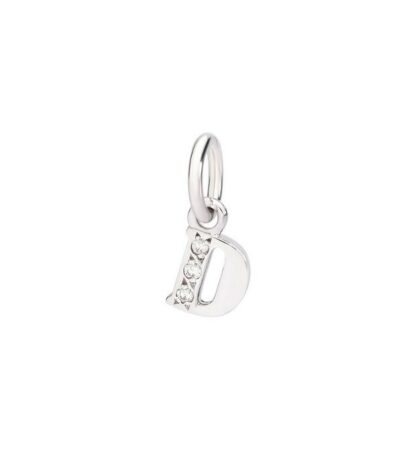 Letter "D" Charm in White Gold and Diamonds
