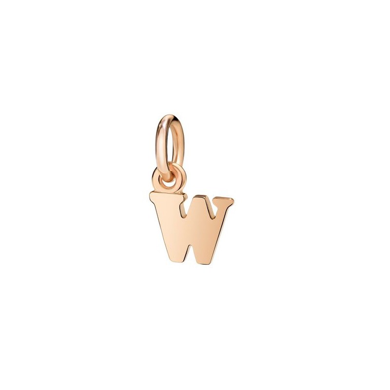 Letter "W" Charm in Rose Gold
