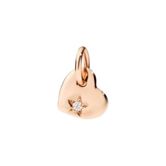 Heart-shaped Charm in Rose Gold with Diamond