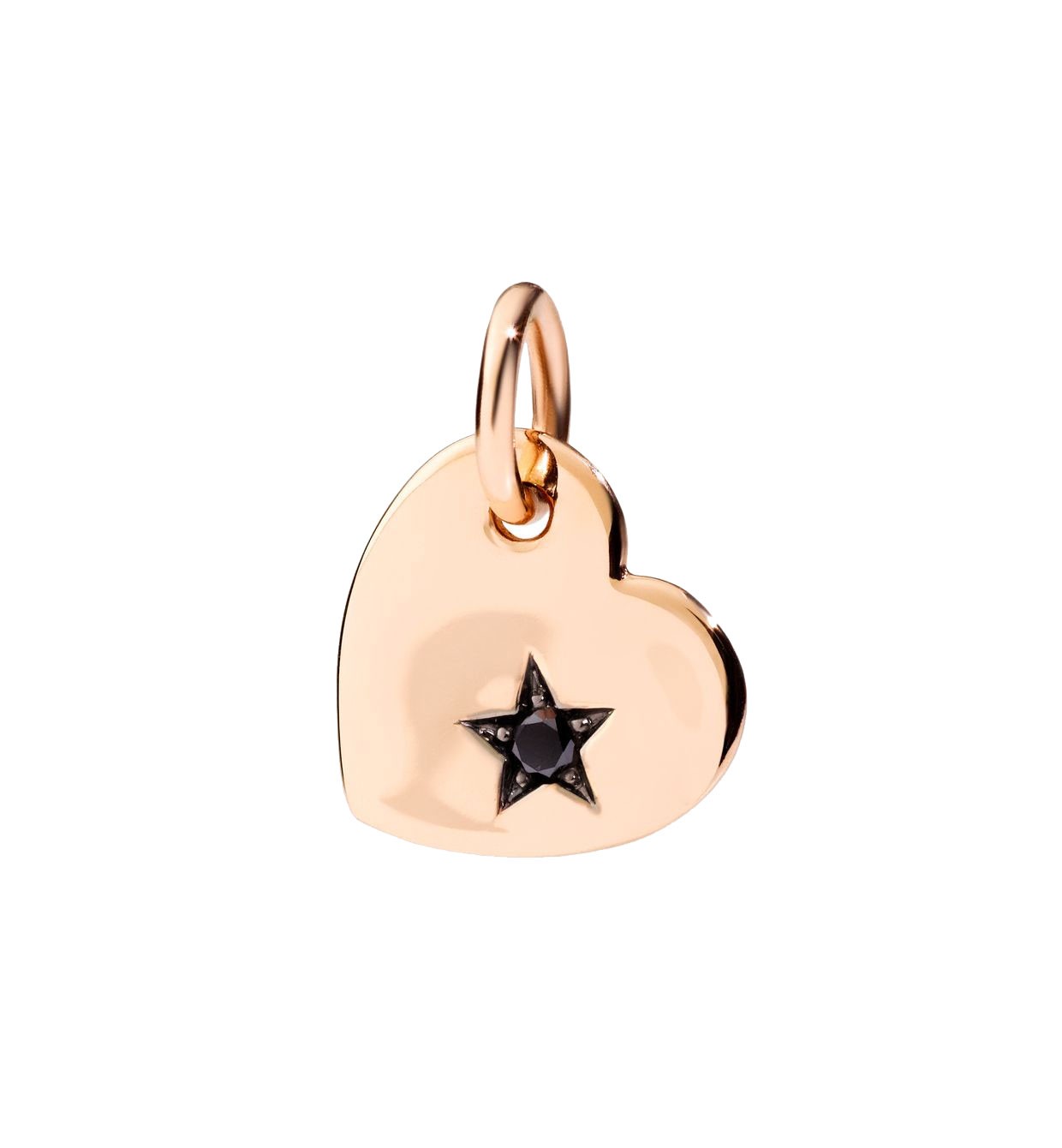 Heart-shaped Charm in Rose Gold with Black Diamond