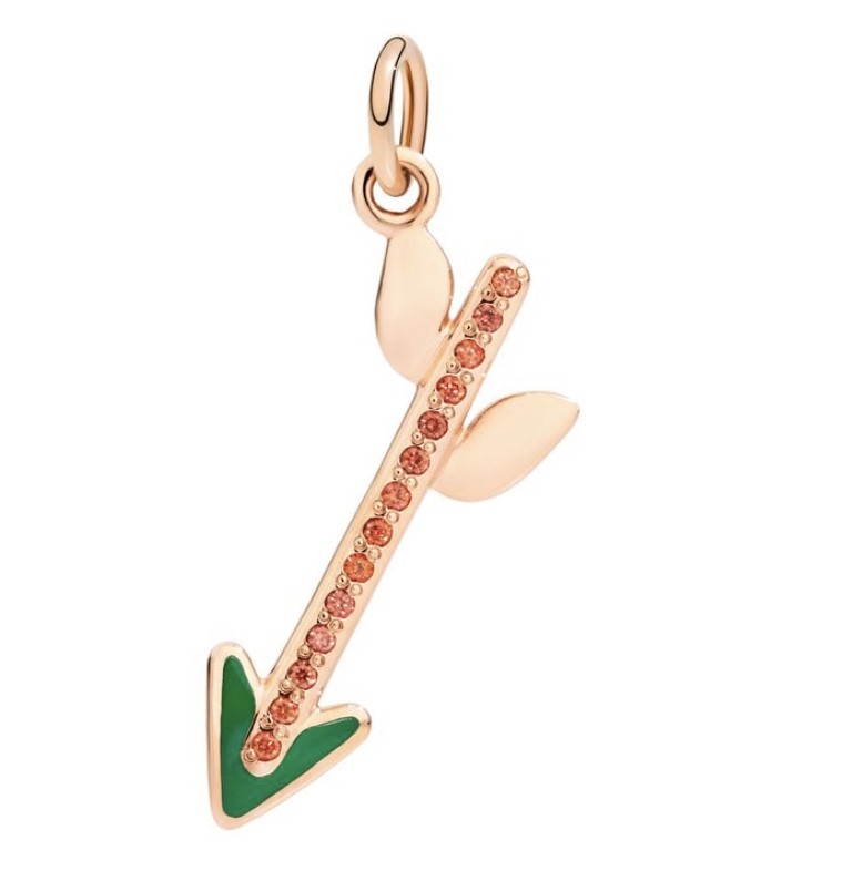 Arrow Charm with Orange Sapphires