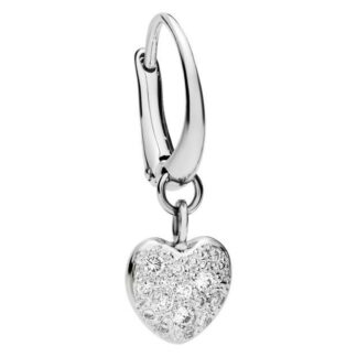 Heart-shaped Mono Earring with Diamonds