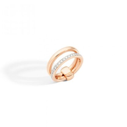 Iconica Band Ring in Rose Gold and Diamonds