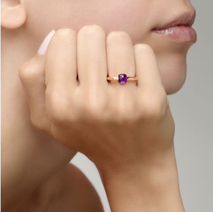 M'Ama Non M'Ama Ring in Rose Gold and Amethyst