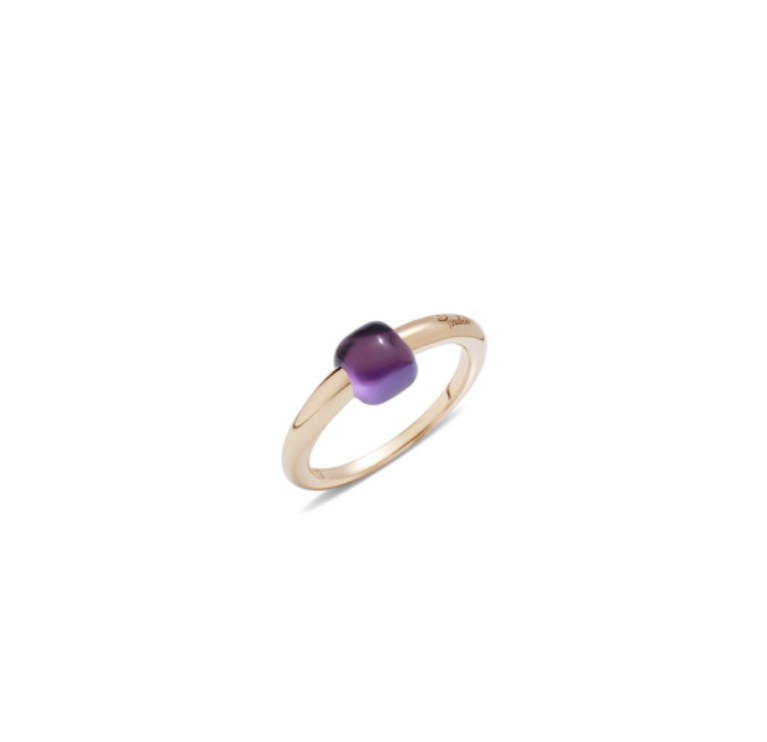 M'Ama Non M'Ama Ring in Rose Gold and Amethyst