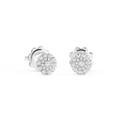 Margherita Stud Earrings in White Gold and Diamonds