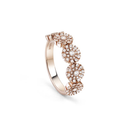 Margherita Ring in Rose Gold and Diamonds with 5 Daisies