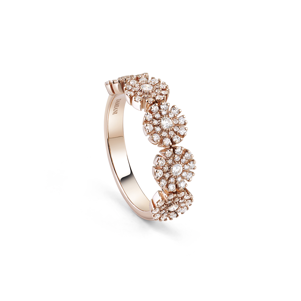 Margherita Ring in Rose Gold and Diamonds with 5 Daisies