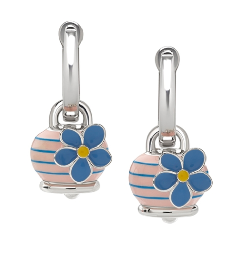Forget Me Not Earrings with Micro Campanella in Pink