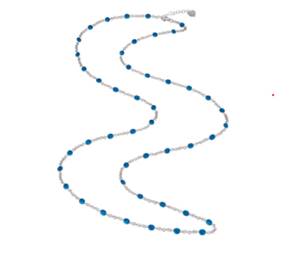 Chainlet in Sterling Silver and Blue Enamel