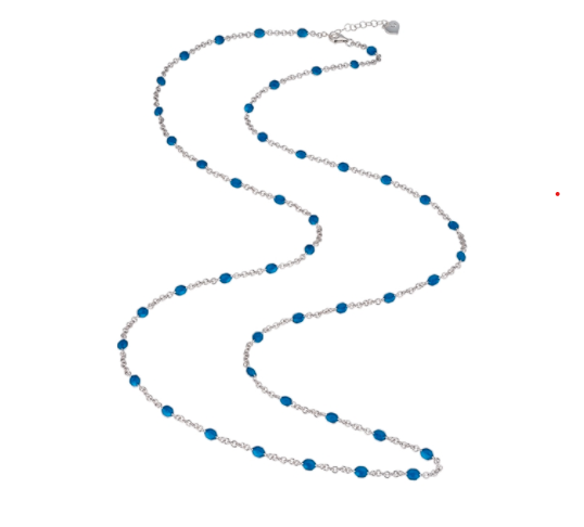 Chainlet in Sterling Silver and Blue Enamel