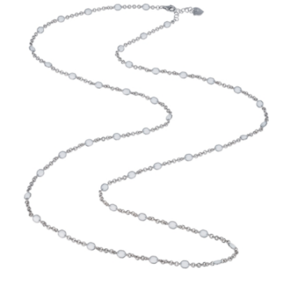 Chainlet in Sterling Silver and White Enamel