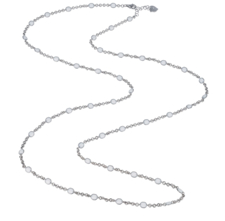 Chainlet in Sterling Silver and White Enamel