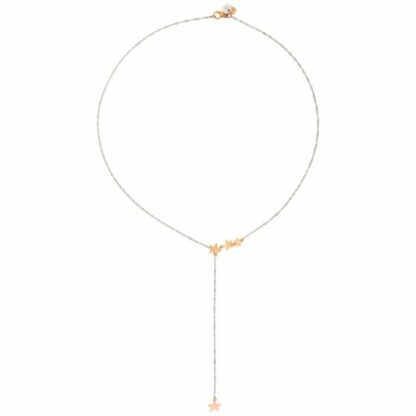 Stellina Lariat Necklace in Silver and Rose Gold