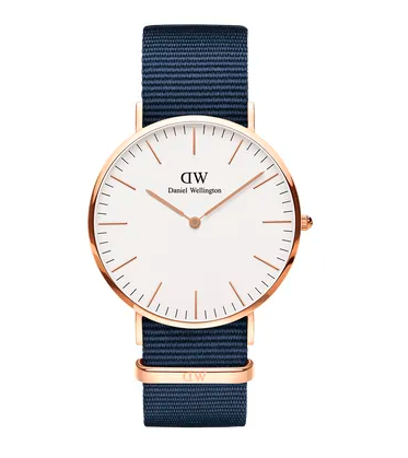 Classic Bayswater in White and  Blue NATO Strap