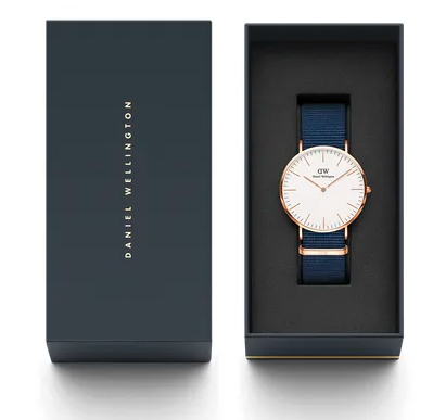 Classic Bayswater in White and  Blue NATO Strap