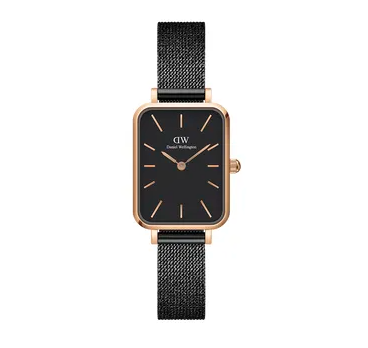 Quadro Pressed Asfhield in Black and Rose Gold Stainless Steel