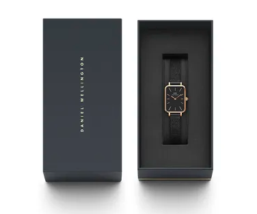 Quadro Pressed Asfhield in Black and Rose Gold Stainless Steel