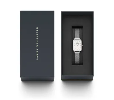 Quadro Pressed Sterling in White and Silver Stainless Steel