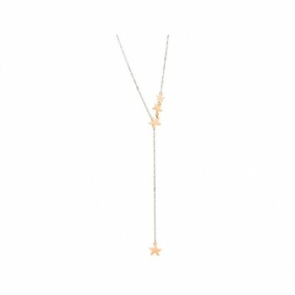 Stellina Lariat Necklace in Silver and Rose Gold