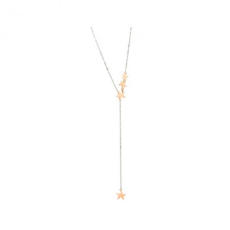 Stellina Lariat Necklace in Silver and Rose Gold
