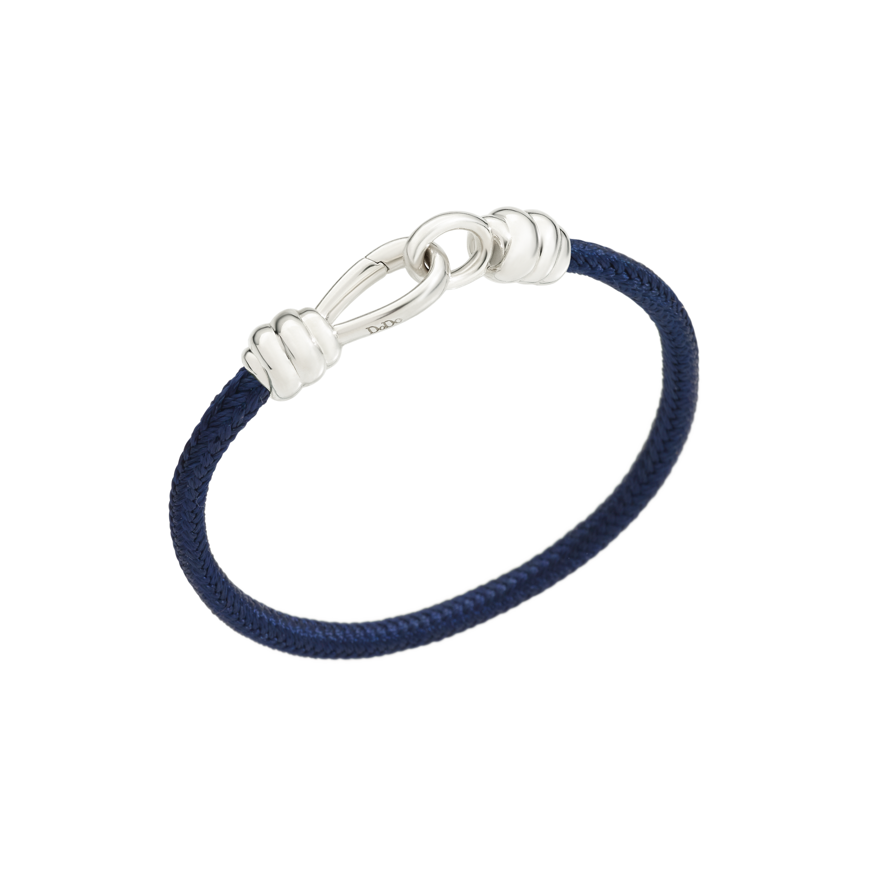 Bracciale Nodo in Argento e Cotone Blue Navy